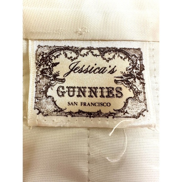 VTG Jessica's Gunnies ( Gunne Sax) Cream Quilted Satin Jacket Lace Trim NWOT S/M - Picture 6 of 6